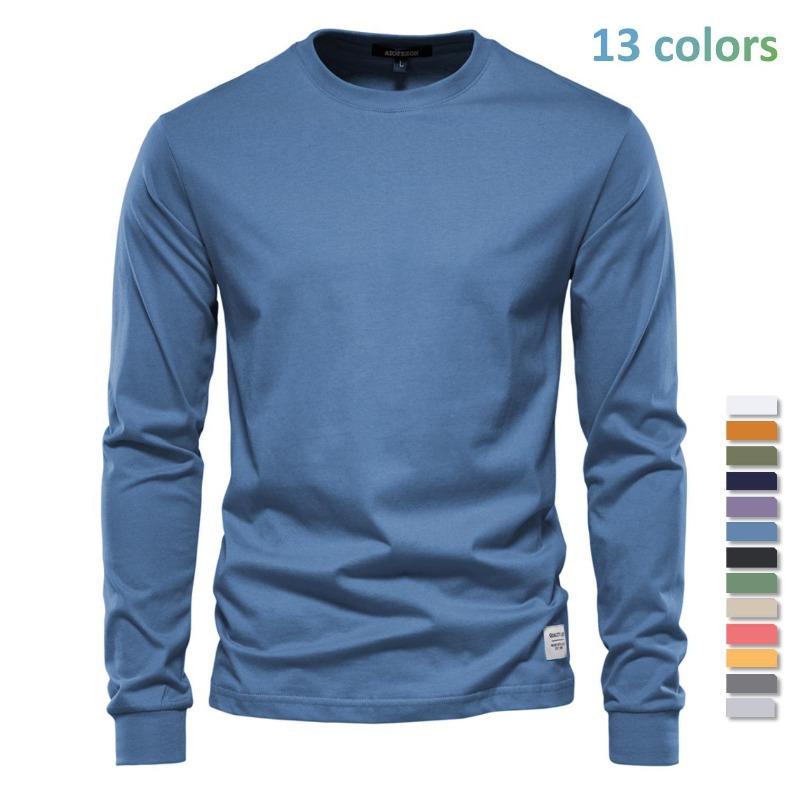 Men’s Euro Fit Solid Long Sleeve Cotton T-Shirt