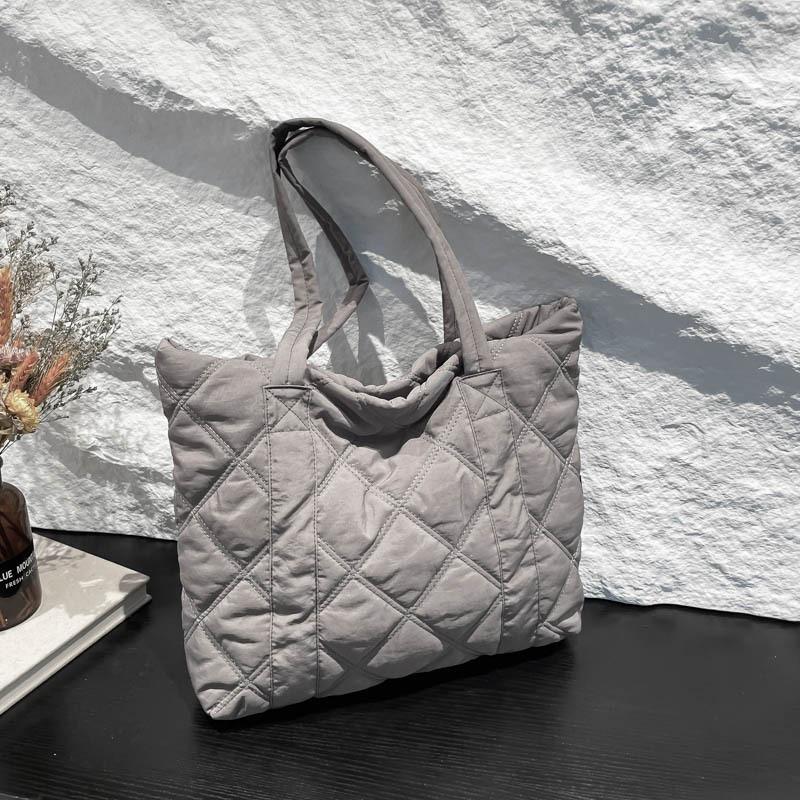 Ladies' Large Capacity Casual Nylon Cloth Shoulder Bag, Solid Color Tote Bag