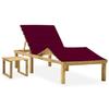 VidaXL Garden Lounge Chair with Table and Cushion Impregnated Pine