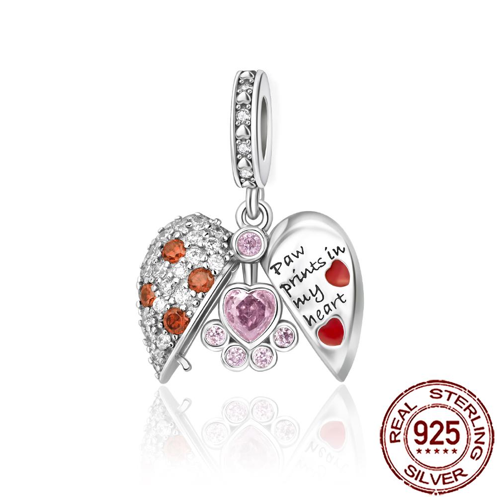 New Charms Copper Sparkling Mum Mother Family Love Heart Beads Fit Original Bracelet Necklace Diy Jewelry