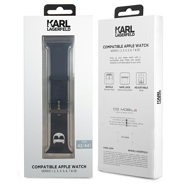 Pasek Do Apple Watch 42/44/45/49mm Karl Lagerfeld Silicone Czarny