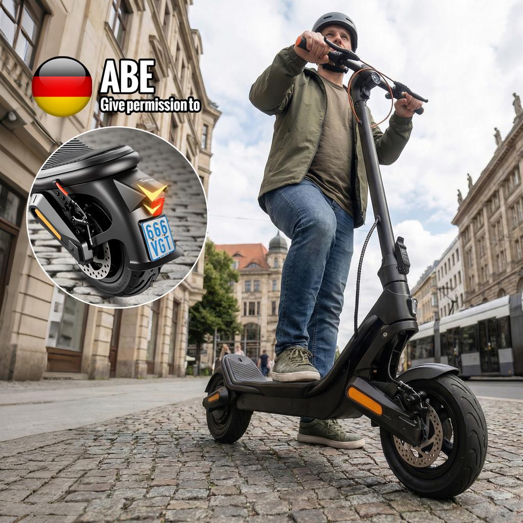 Foldable Aluminum Alloy Rated Power 1200W E-Scooter with Front Suspension Motor 10 Inch Pneumatic Tires App Control 120KG