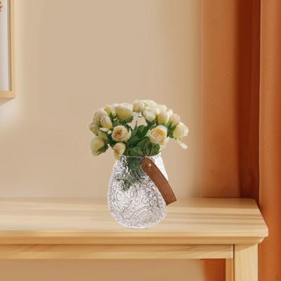 Glass Flowers Vase Flower Arrangers Decoration Belt Handle Organizer Floral Arrangements