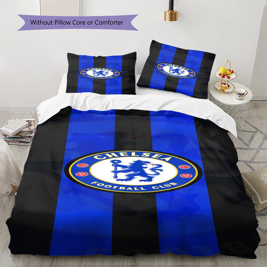 Chelsea logo Pattern Bedding Quilt Set Quilt Cover Pillowcase Home Decoration Birthday Gift (1 * duvet cover + 2 * pillowcase, without core)