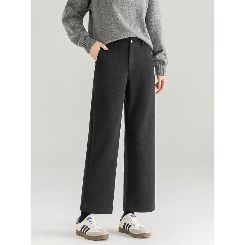 Women's Petite High-Waist Wool Blend Cropped Wide-Leg Pants