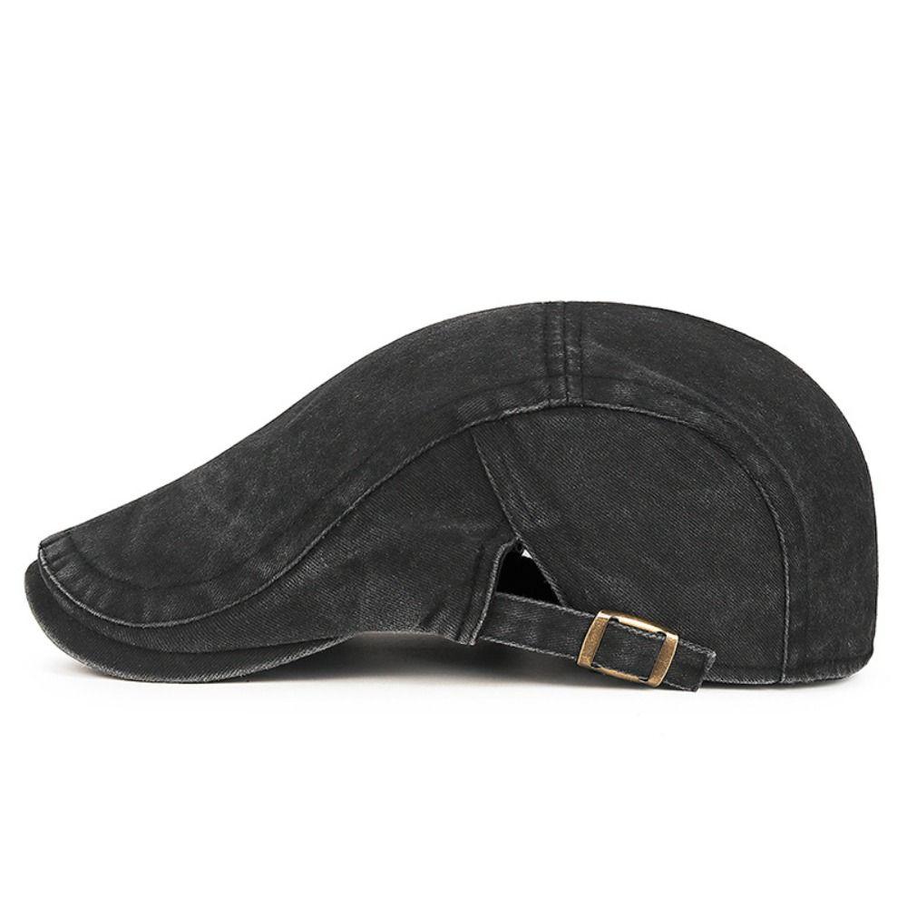 Casual Retro Denim Beret Hat Cotton Baker Peaked Painter Hat Adjustable Newsboy Hat Women