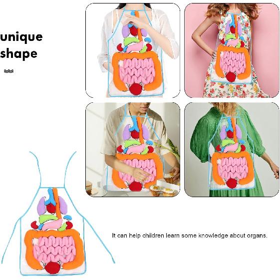 POPETPOP 3D фартук с органами, фартук по анатомии и физиологии человеческого тела, образовательный инструмент, игрушка для детей, съемная плюшевая модель внутренних органов для дома