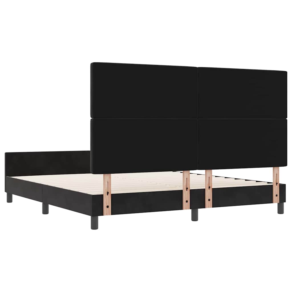 Boxspring Bed with Headboard Black 180 X 200 Cm Velvet