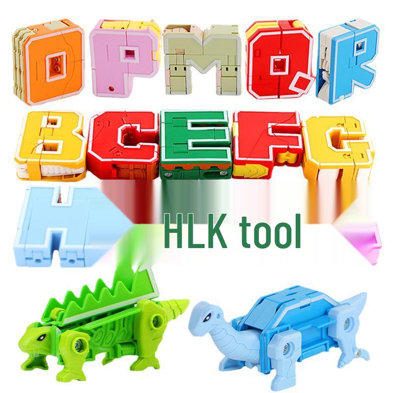 GUDI Newle 2926 Transforming Alphabet Dinosaur Robot - Compatible with Lego Bricks for Educational Assembly (Boys)