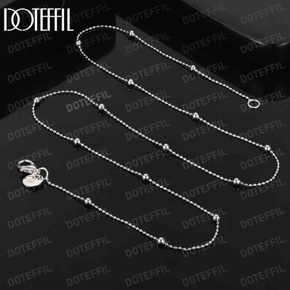 925 Sterling Silver 40-60cm Bead Necklace Fashionable Wedding Jewelry