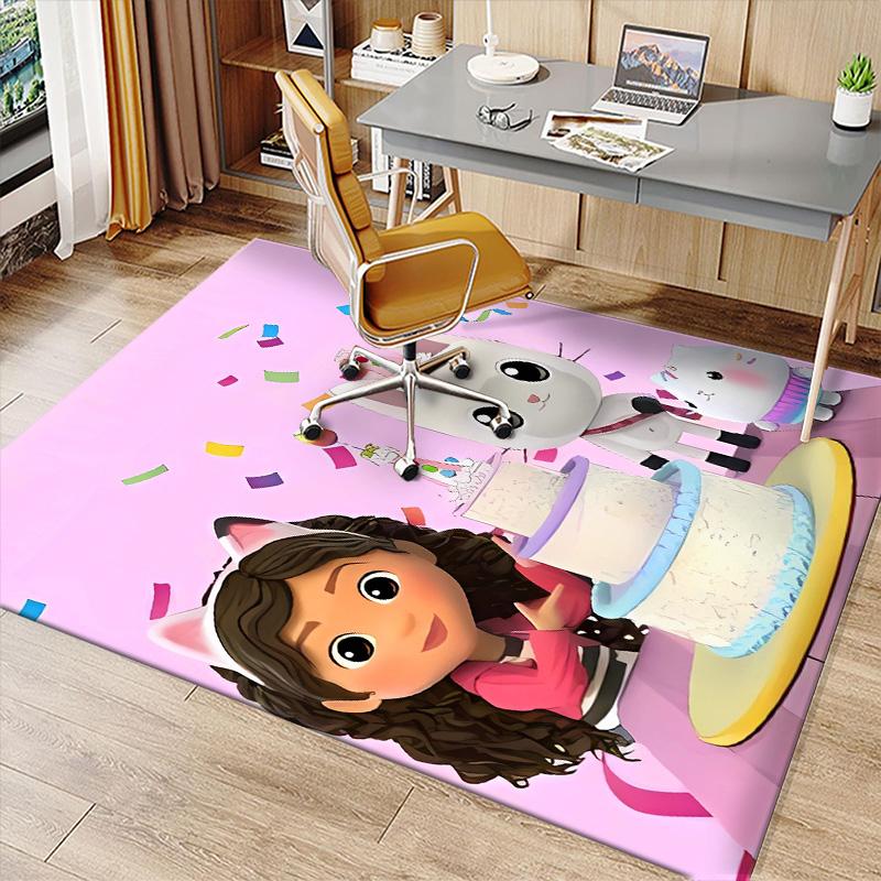Gabby's Dollhouse2 Printed Absorbent Washable Carpet, Non-Slip Bathroom Mats, Kitchen Rugs, Yoga Mat,Living Room Entrance, Camping Picnic Rugs