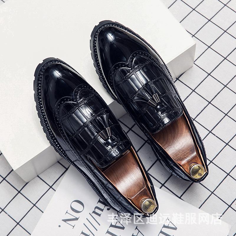 

Men s shoes Brock color matching small leather shoes men s large size four-season fashion retro foreign trade British style casual leather shoes 47 чёрный