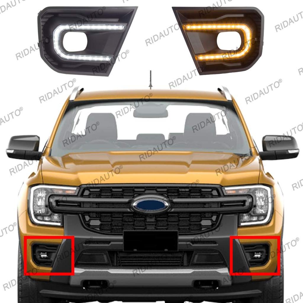 Fog light Turn Signal Fog Lamp Car LED Daytime Running Light Fit For Ford Ranger T9 XL XLT SPORT Platinum Wildtrak 2022-2024