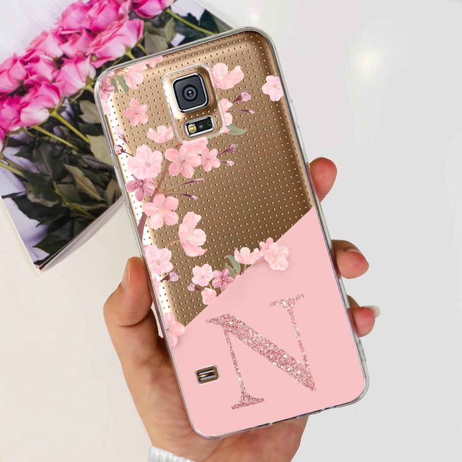For Samsung Galaxy S5 Case SM-G900F S 5 Cover Fashion A Z Letters Clear Silicone Soft Funda For Samsung S5 Neo i9600 Bumper 5.1"