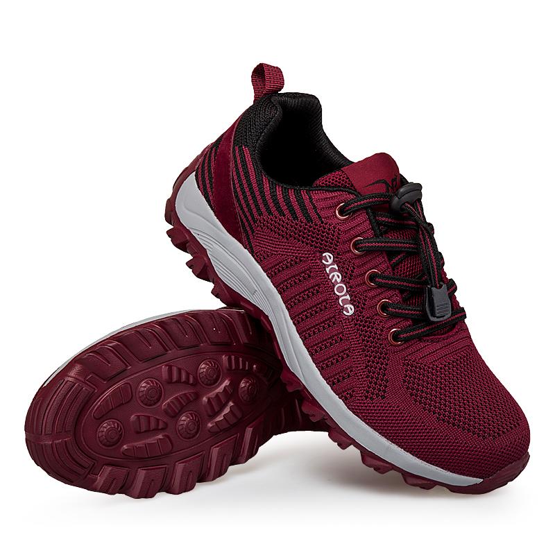 Mode Damen Neue Schnür-Lauf-Trainingsschuhe, Lässig, Bequem, Atmungsaktive Walking-Schuhe, Herren- und Damen-Sport und Freizeit