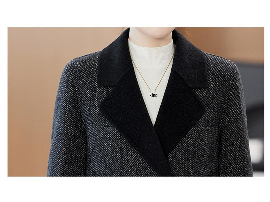 Women's Light Luxury Wool Blend Short Coat - Stylish Petite Autumn/Winter 2025 Overcoat