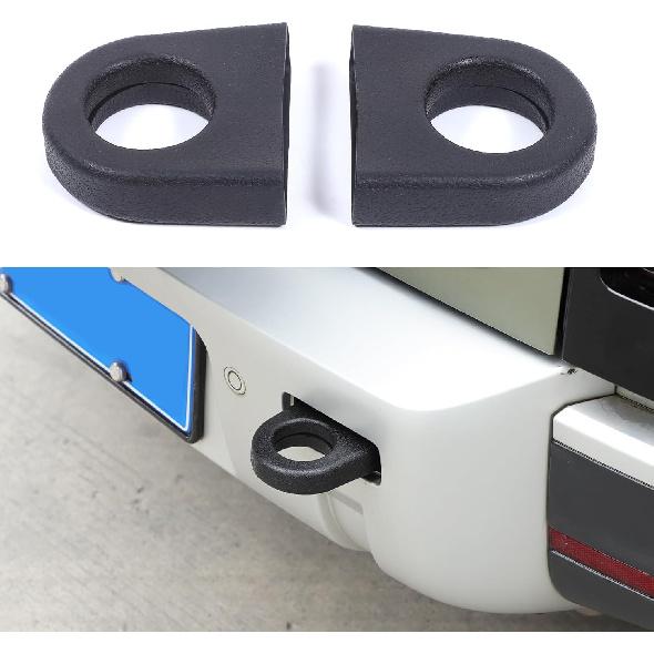 

Rear Tow Hook Covers Compatible with Land Rover Defender 90 110 130 2020-2025 Accessories, Rubber Rear Bumper Tow Hook Protector Cover, 2Pcs (Black)