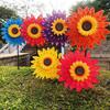 Mehrere Stile Drehende Sonnenblume PVC-Stab Stehende Rasenblume Windrad Outdoor Party Picknick Dekoration