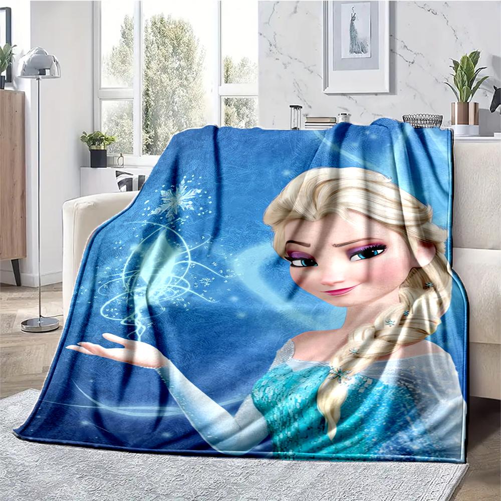 Elsa Theme Printed Blanket - Perfect for Couch, Bed, Travel & Outdoor Use | Machine Washable, Cozy & Durable.