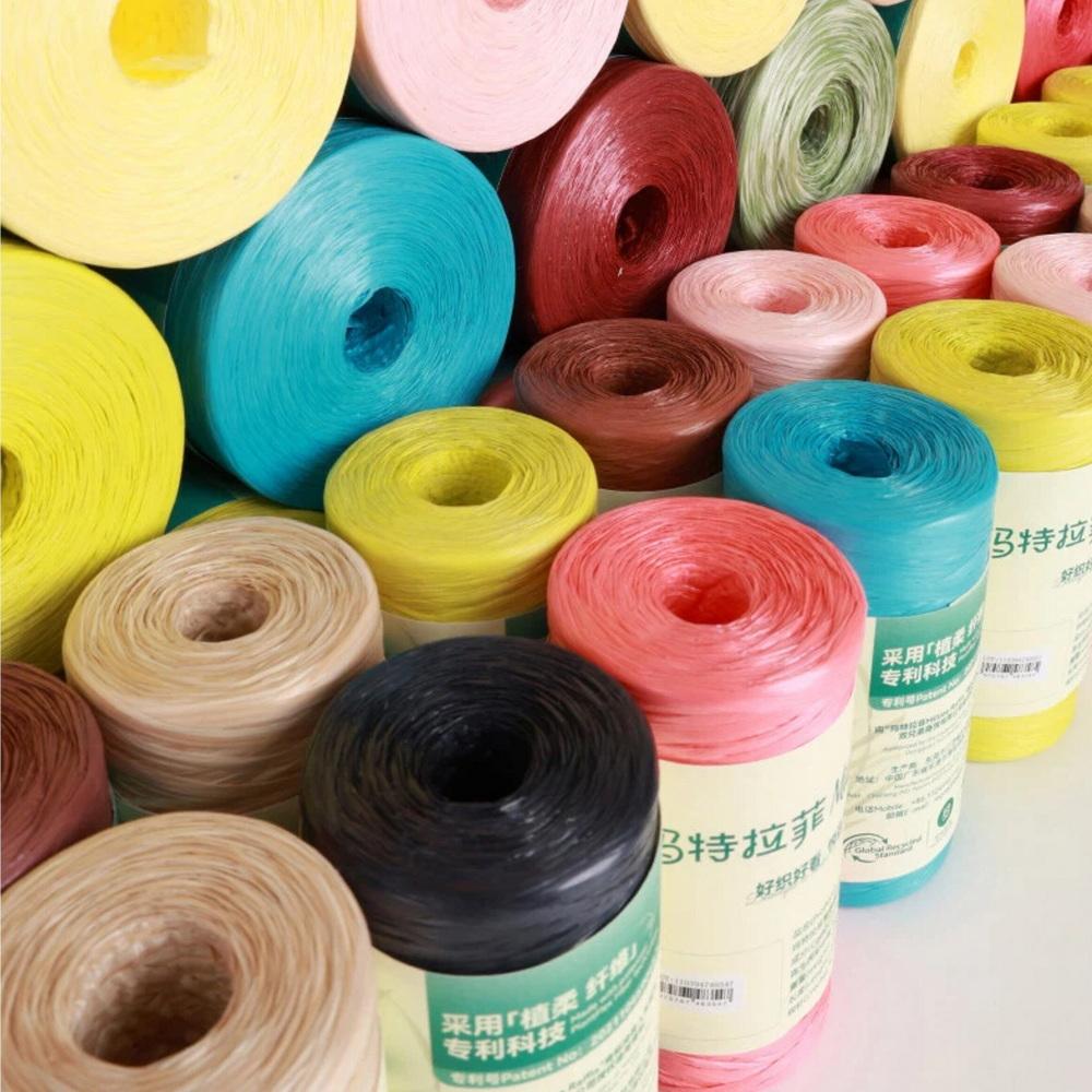 MT001-MT087 Natural Raffia Yarn For Wrapping Knit Wire Natural Color Matte Texture Raffia Paper Ribbons For Hat DIY Decoration