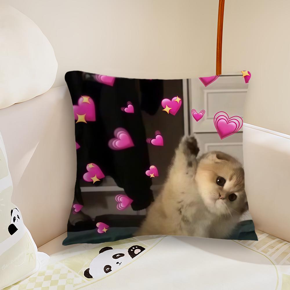 Cute love cat cushion cover Pillow Case Plush Fabric Soft Double Sided Print Sofa Cushion Cover Throw Pillow Covers 30x30cm