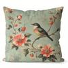 Home Decor Birds & Flowers Pattern Decorative Pillowcase Pattern Cushion Cover Suitable For Sofa Bedroom Car Pillow Cover