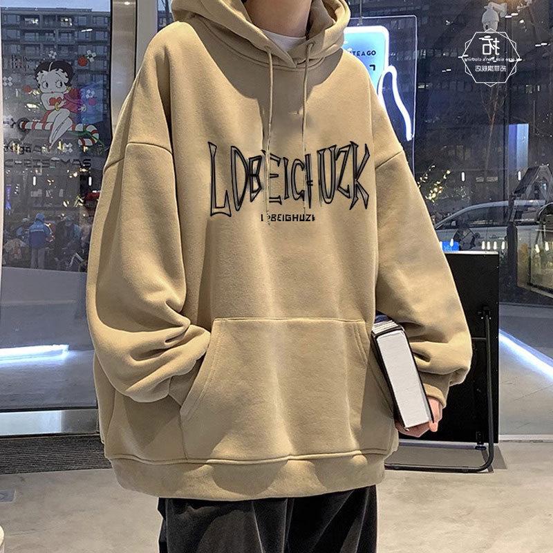 Men's American Retro Fleece-Lined Hoodie, Autumn/Winter 2025 Heavyweight Trendy Outerwear.