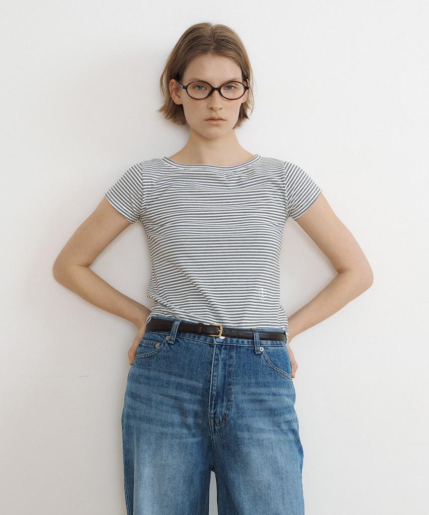 LUCIR ZU Stripe Baby Tee (Cream)