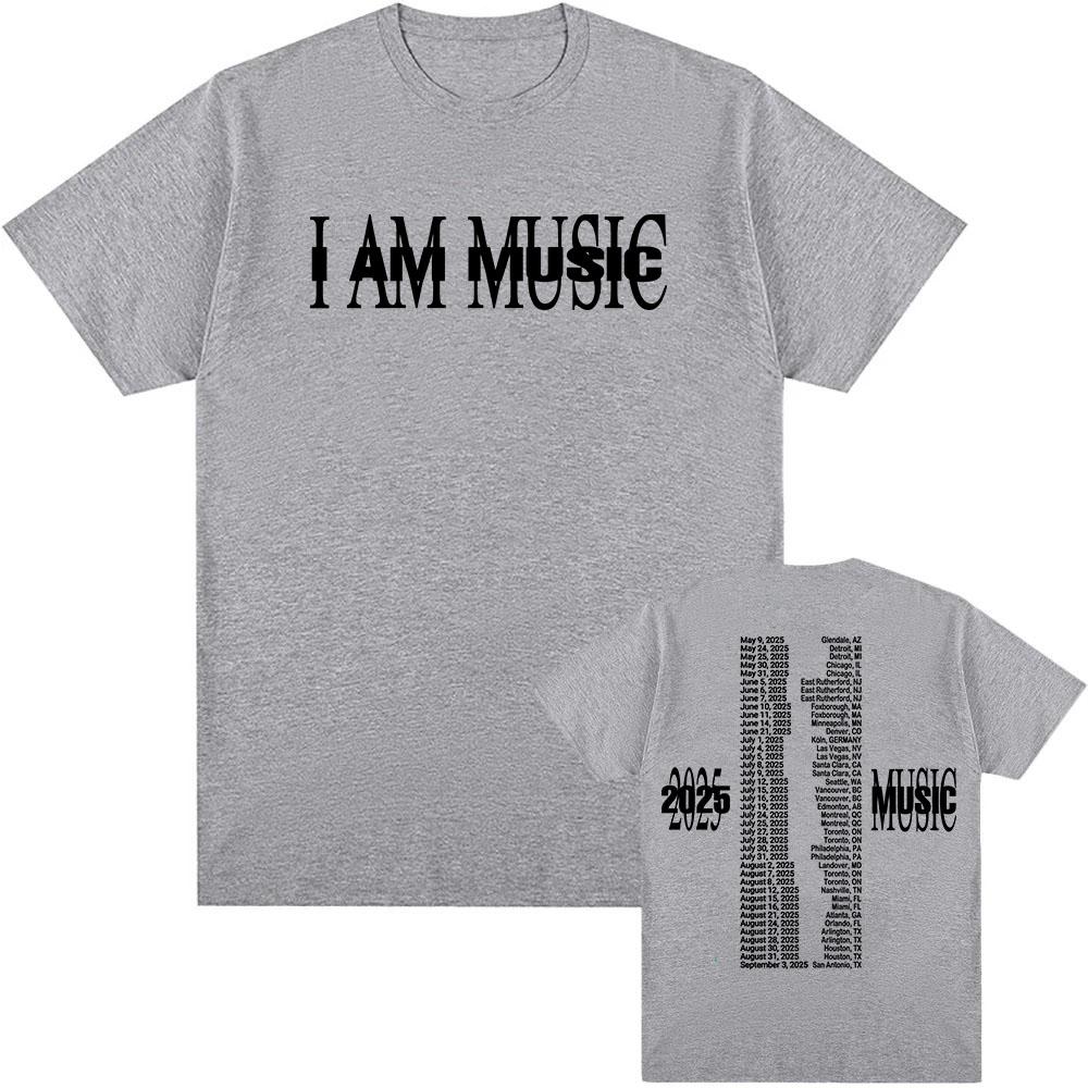 

Летние хлопковые футболки с надписью I Am Music Graphic Футболки с коротким рукавом и круглым вырезом для мужчин и женщин Топы в стиле гранж и хип-хоп XXL