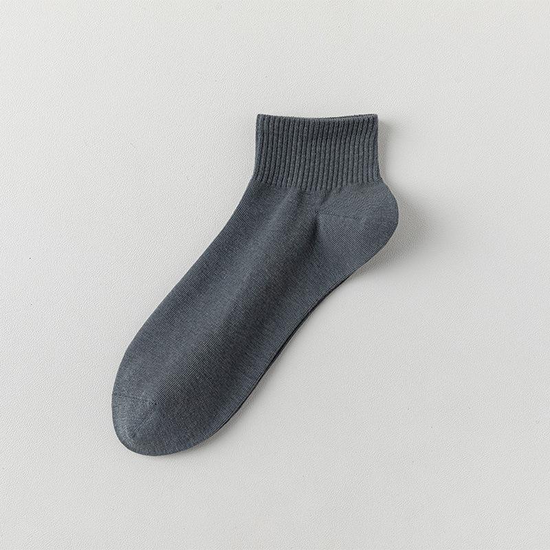 Solid Color Handmade Eye-To-Eye Breathable Sports Socks Fashionable Versatile Combed Cotton Sweat-Absorbing Business Casual Socks