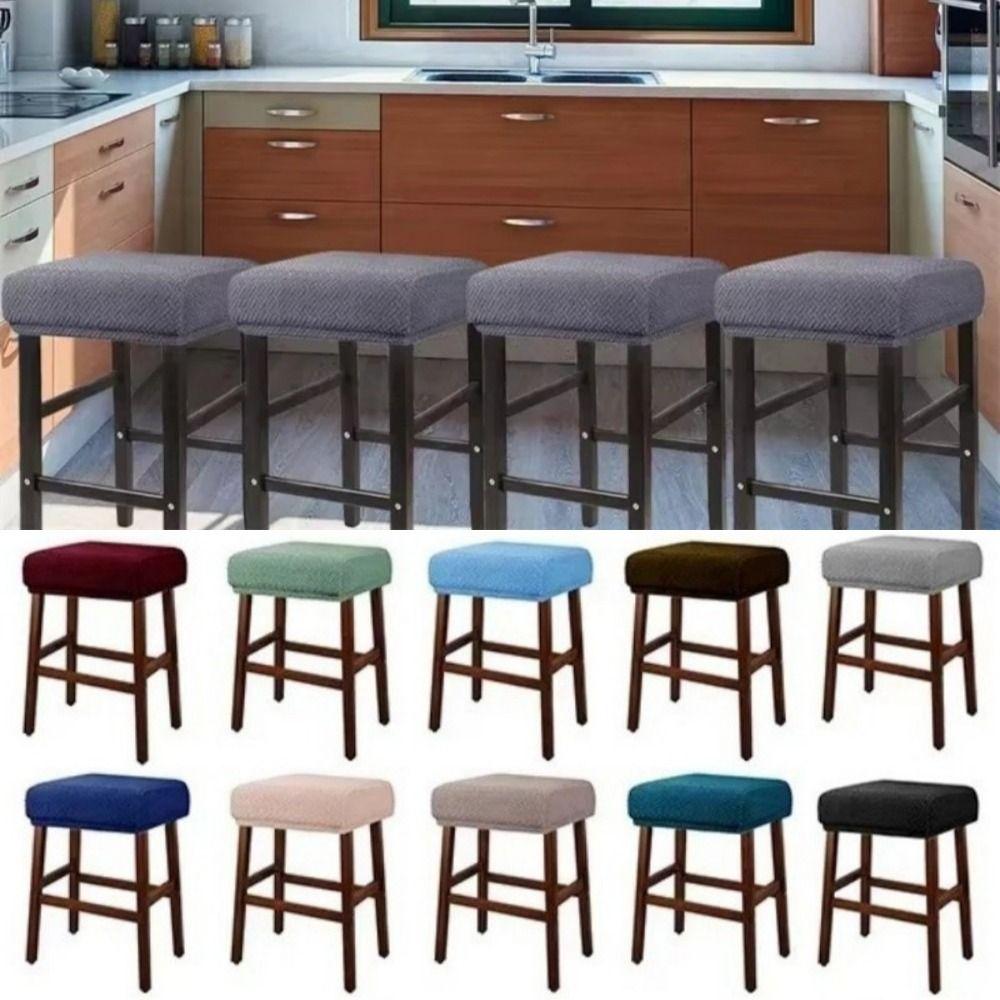 Stretchable Bar Stool Covers Square Stool Protector Thickened Saddle Seat Covers  Vanity Stool