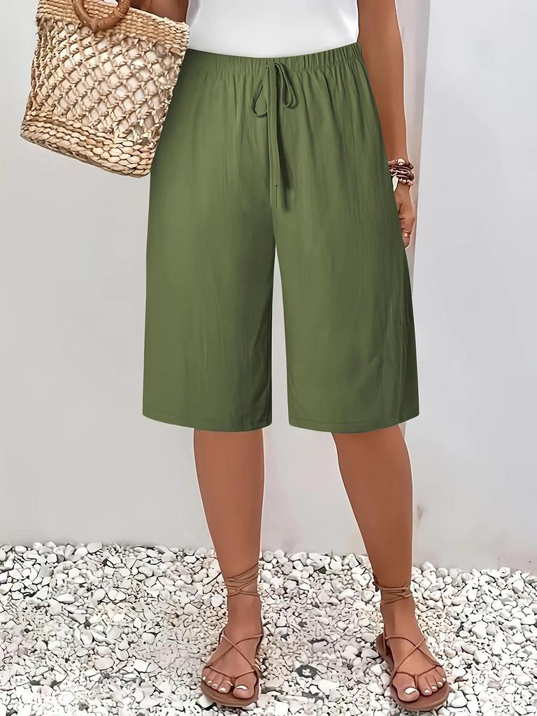 European & American Women's Mid-Length Solid Color Casual Fashion Pants