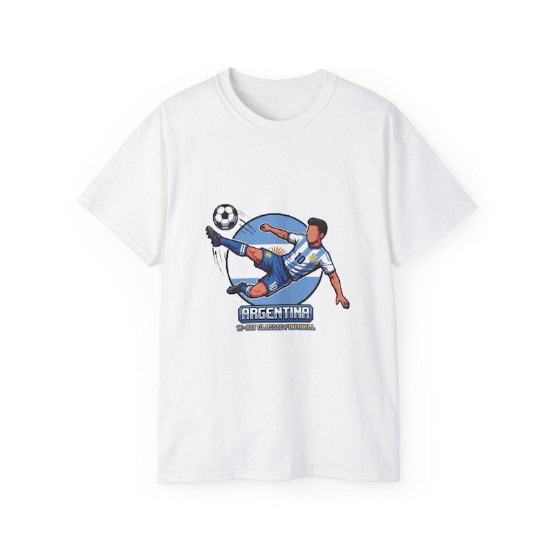 Argentina Soccer Player Tee | Football Kick Illustration, Sports Shirt