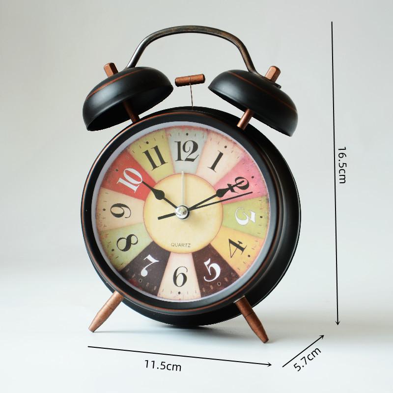 1 inch retro metal bell alarm clock, student bedside silent alarm clock, wake-up clock, hot-selling model
