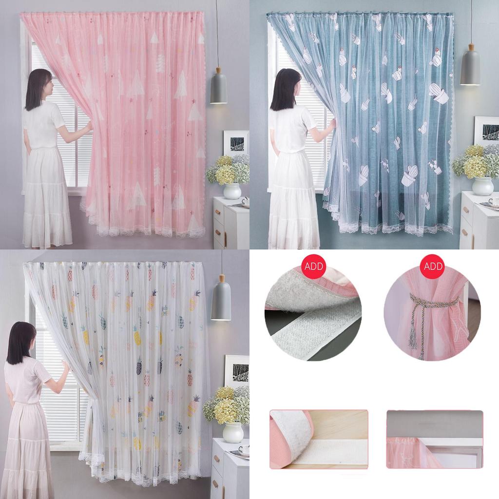 Stylish Self-adhesive Blackout Curtain Panel With Velcro For Modern Window Treatments And Shading