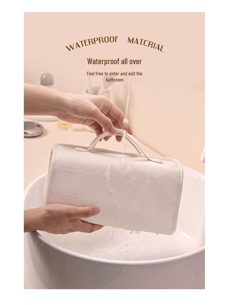 Removable Foldable Waterproof Makeup & Toiletry Bag with Wet/Dry Separation and Four Compartments