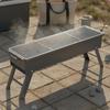 Long Rectangular BBQ Grill Large Capacity Portable Wood-Fired Grill Outdoor Cooking Gear Easy to Clean for Backyard, Tailgating
