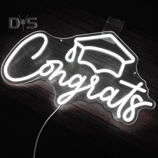 Sveikiname Absolventą LED Neoninis Ženklas Nemirksintis Ryškumas Reguliuojamas Maitinamas USB Sveikiname Baigimo Ženklas Naktinė Lempa