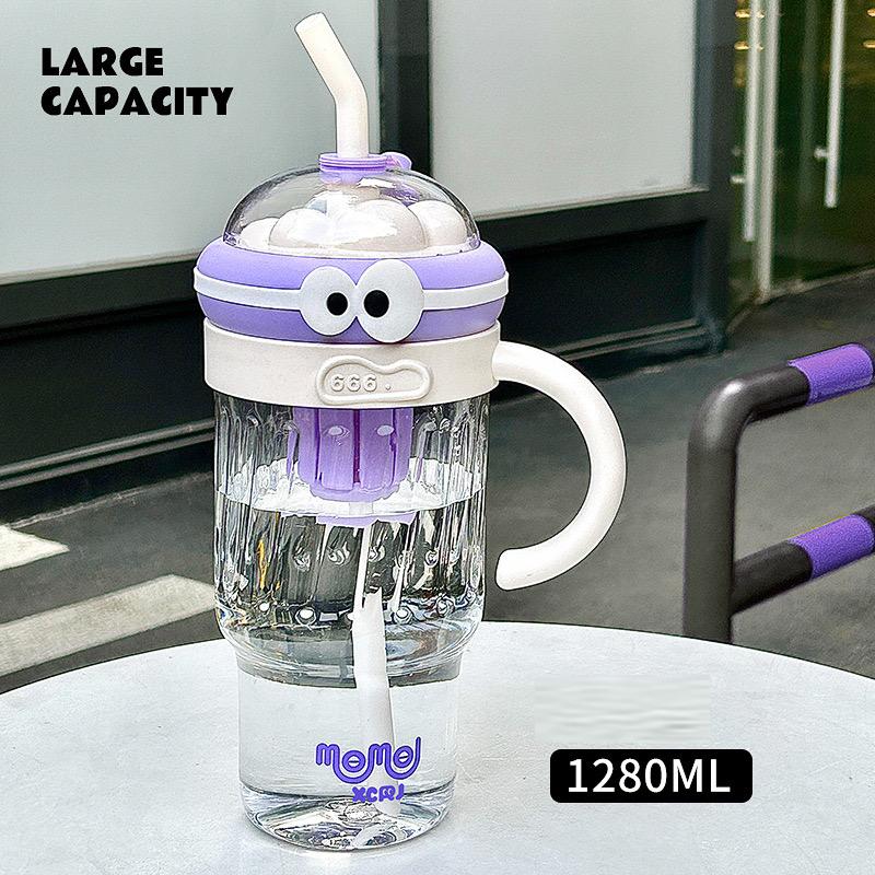 1280ML Summer Large-Capacity Cute Ice Cup Fresh and Simple Girls Children's Straw Plastic Cup