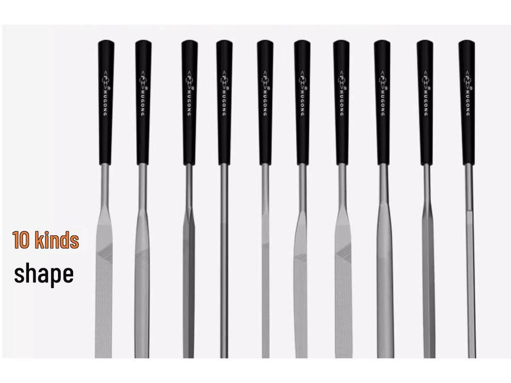 Diamond-Coated Assorted Woodworking and Metal Files Set: Flat, Half-Round, Triangular Shaping Tools