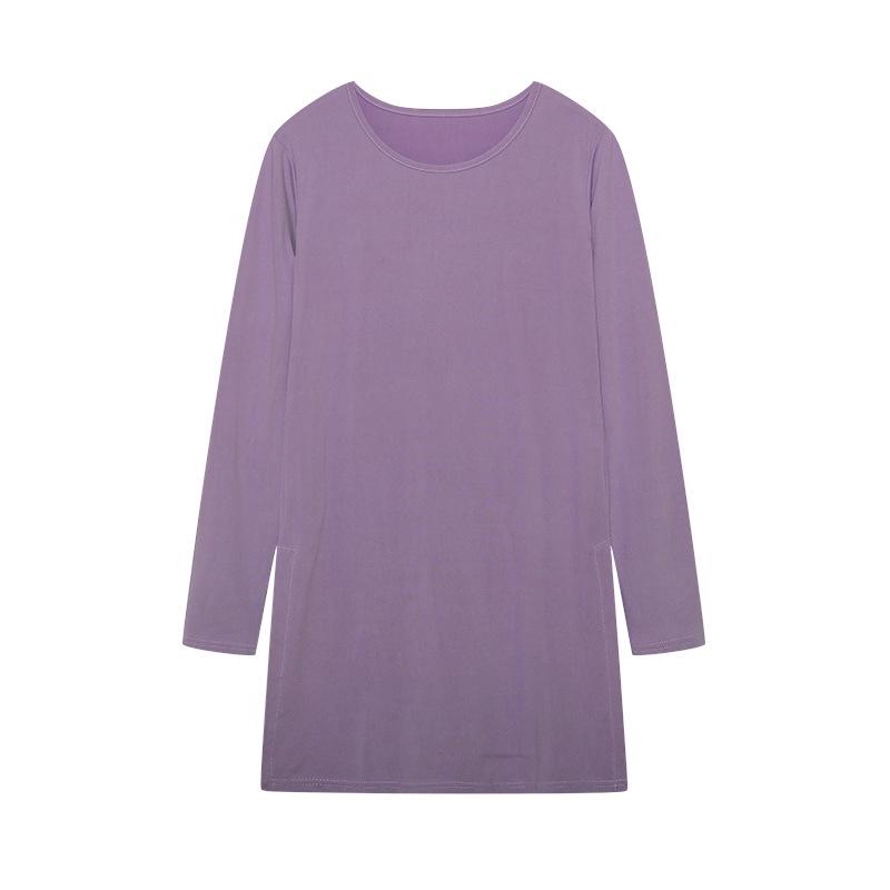 

2023 Autumn Women s Slim Fit Long Sleeve Slit T-shirt XL фіолетовий