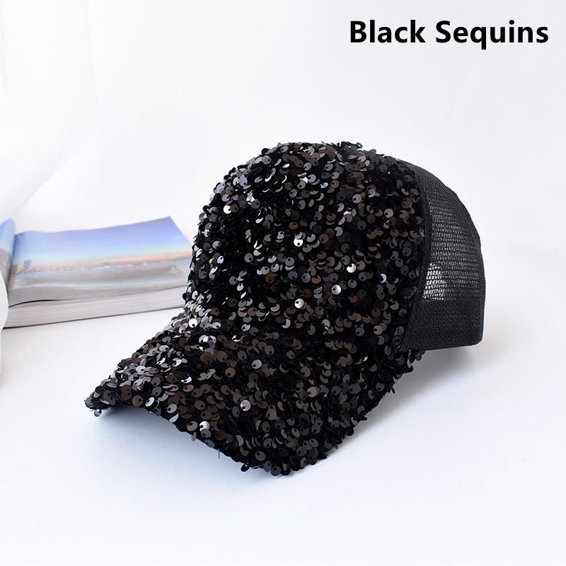 New Sequin Hat Baseball Cap Gradient Bright Color Net Hat  Outdoor Sunhat for Men Women Duck Tongue Head Decoration