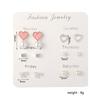 6 Paar Ohrstecker für Damen, Schneeflocke, Herz, Stern, Blatt, künstlicher Edelstein, Schmuck, Geschenk