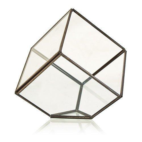 Glass Terrarium Cube On Corner