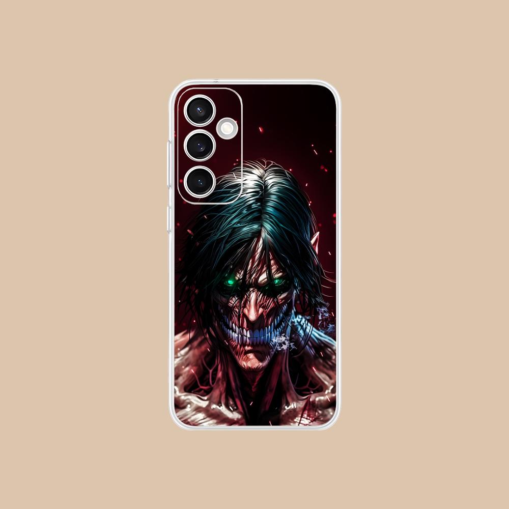 AOT Eren Yeager Clear Mobile Phone Case for Samsung Galaxy S25 S24 S23 S22 S21Plus FE Ultra Colorful Cover