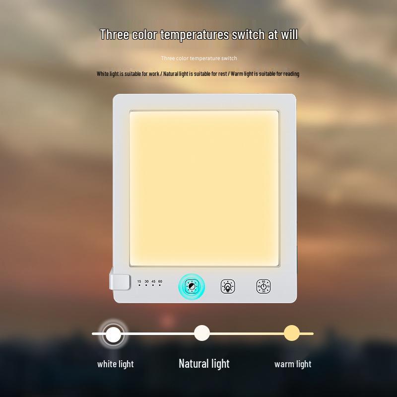 SAD Light Therapy Lamp: 10,000 Lux Bionic Sun Panel, Dual Color Temp, Smart Emotional LED Night Light