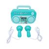 Wireless Kids BT Karaoke Machine with 2 Microphones Portable Singing Speaker Handles Easy Storage Music Toy for Boys