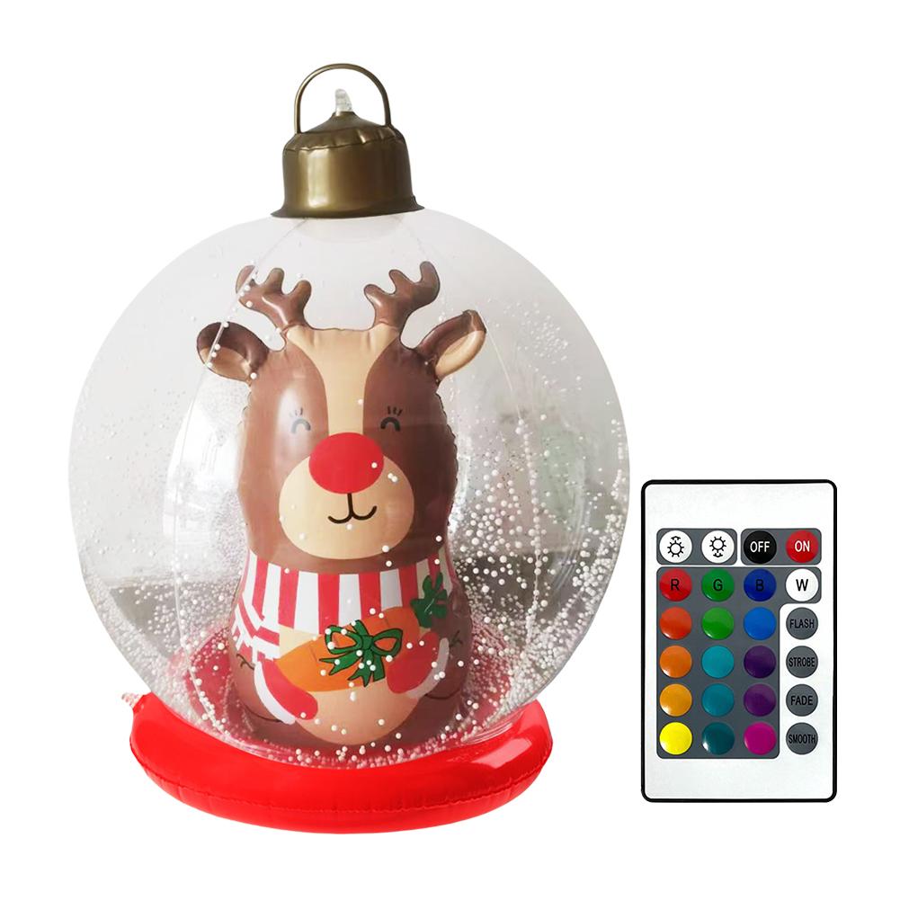 

60СМ Гигантский Рождественский ПВХ Надувной Декорированный Шар с Подсветкой Пульт Управления Декор Рождественской Елки Уличный Праздничный Шарик для Вечеринки Подарки 60CM
