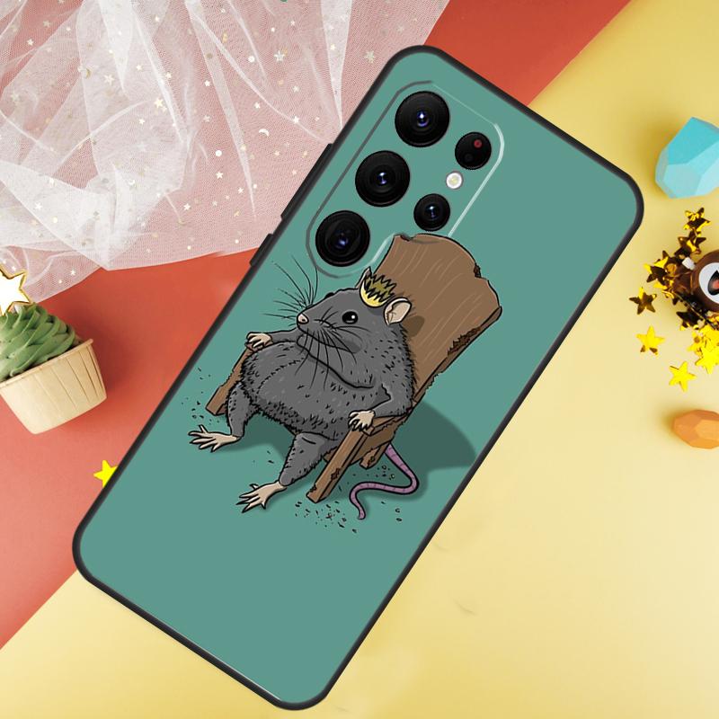 Cute Cartoon Animal Rat Phone Case For Samsung Galaxy S25 S24 S21 S20 S22 S23 Ultra S9 S10 Plus S25 FE Cover Coque