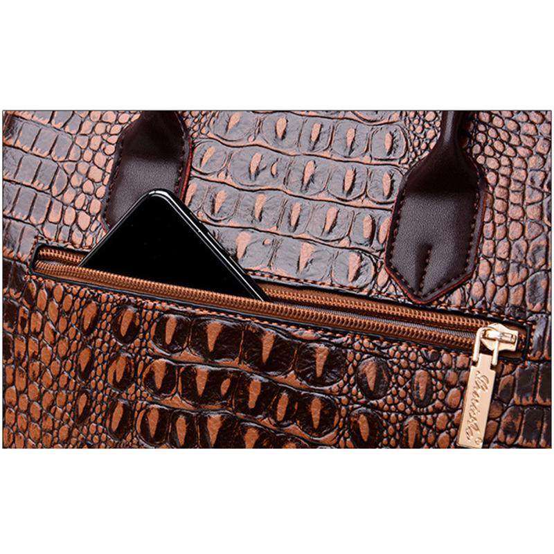 Women Handbag PU Leather Shoulder Bags Women Crocodile Luxury Handbags Women Bags Designer Crossbody Bags Female Retro Tote Handbags